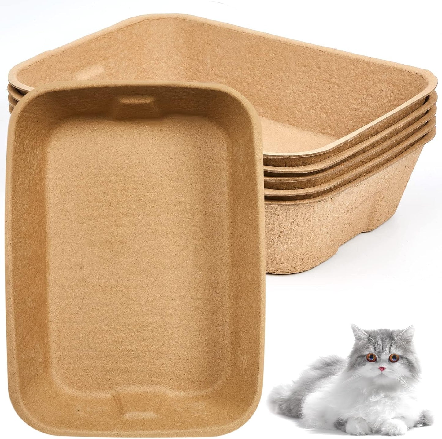 15 Pack Large Disposable Litter Boxes for Cats and Small Pets