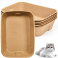 5 Pack Large Disposable Litter Boxes for Cats and Small Pets - Easy