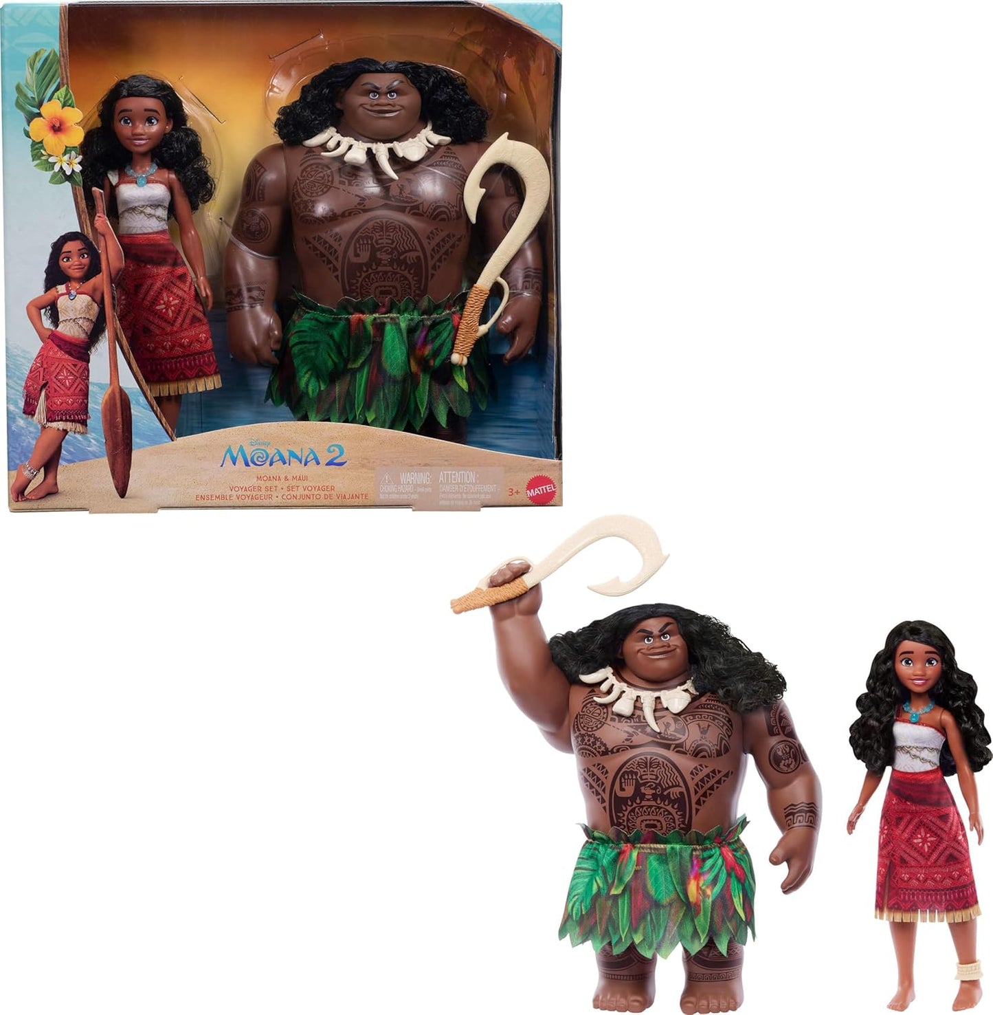 Moana 2 Doll Set with Maui and Accessories for Adventure Play