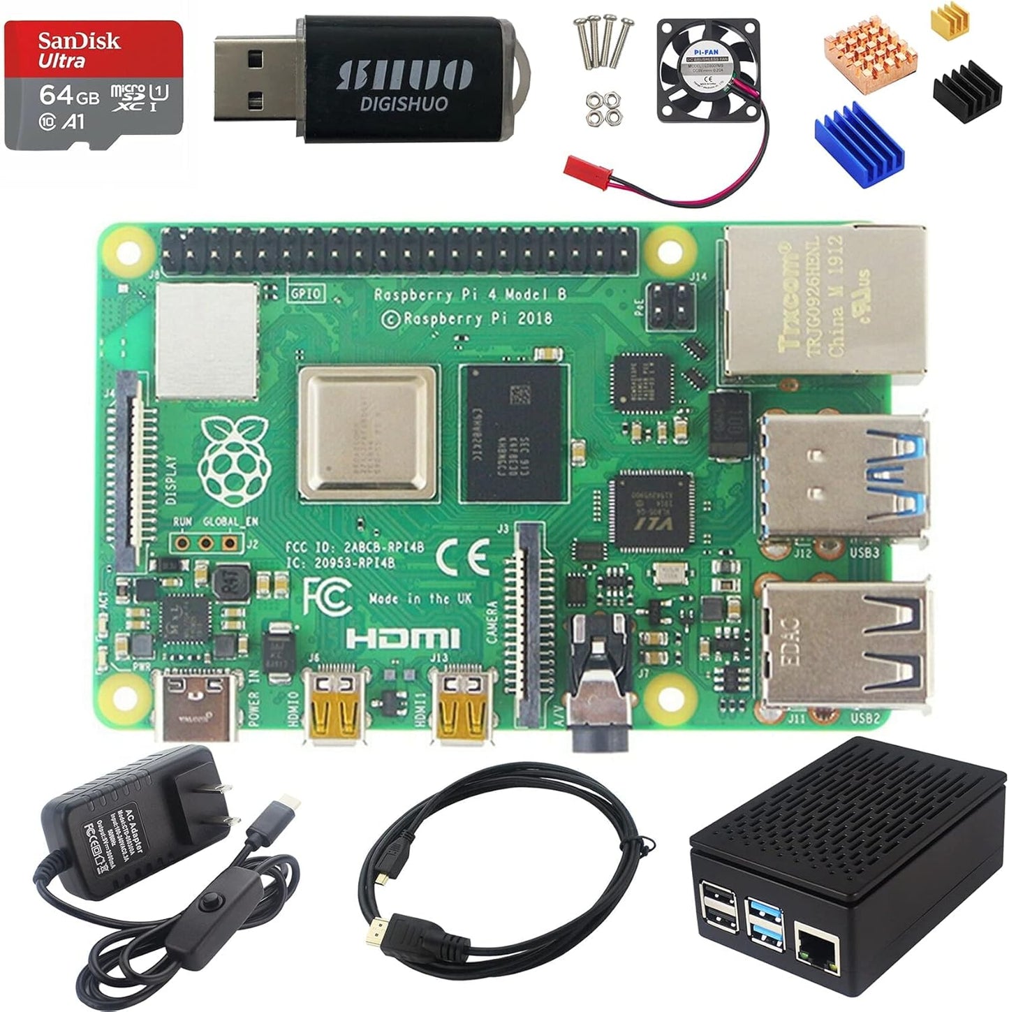 Raspberry Pi 4B Model B 8GB RAM DIY Kit with Cooling Fan