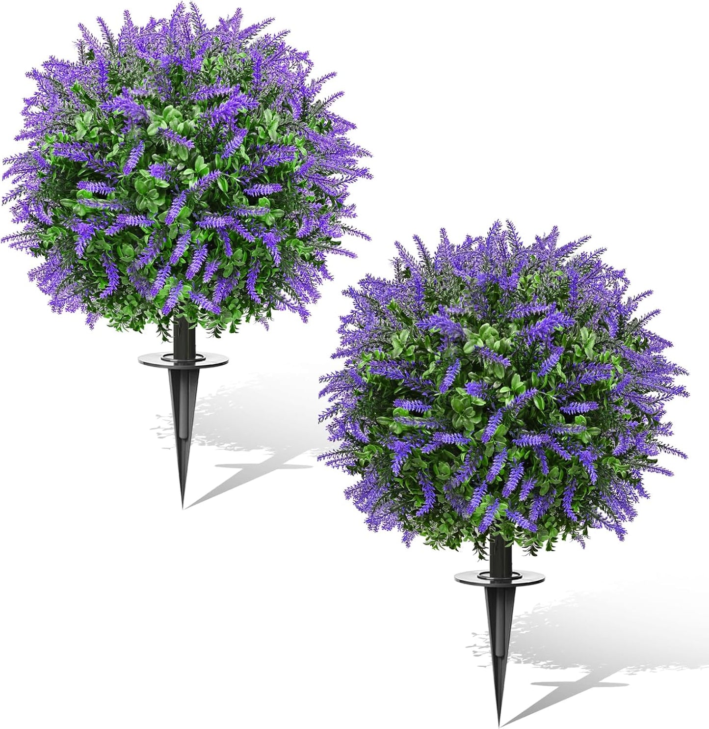 23in Set of 2 Artificial Boxwood Topiary Balls for Outdoor Decor