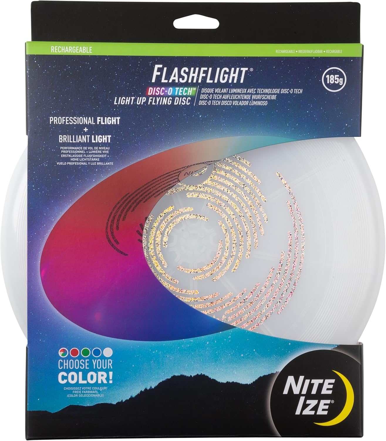 Rechargeable LED Flying Disc - Glow in Dark - Disc-O Tech