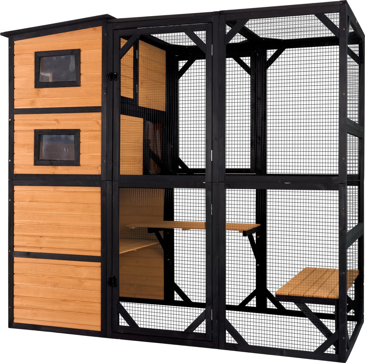 Aivituvin Large Cat Catio with 4 Tiers and Weatherproof Roof