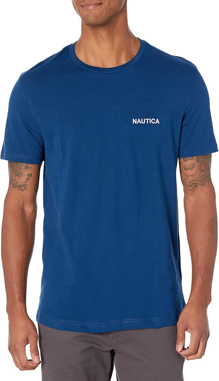 Nautica Short Sleeve Solid Crew Neck T-shirt for Comfort and Style