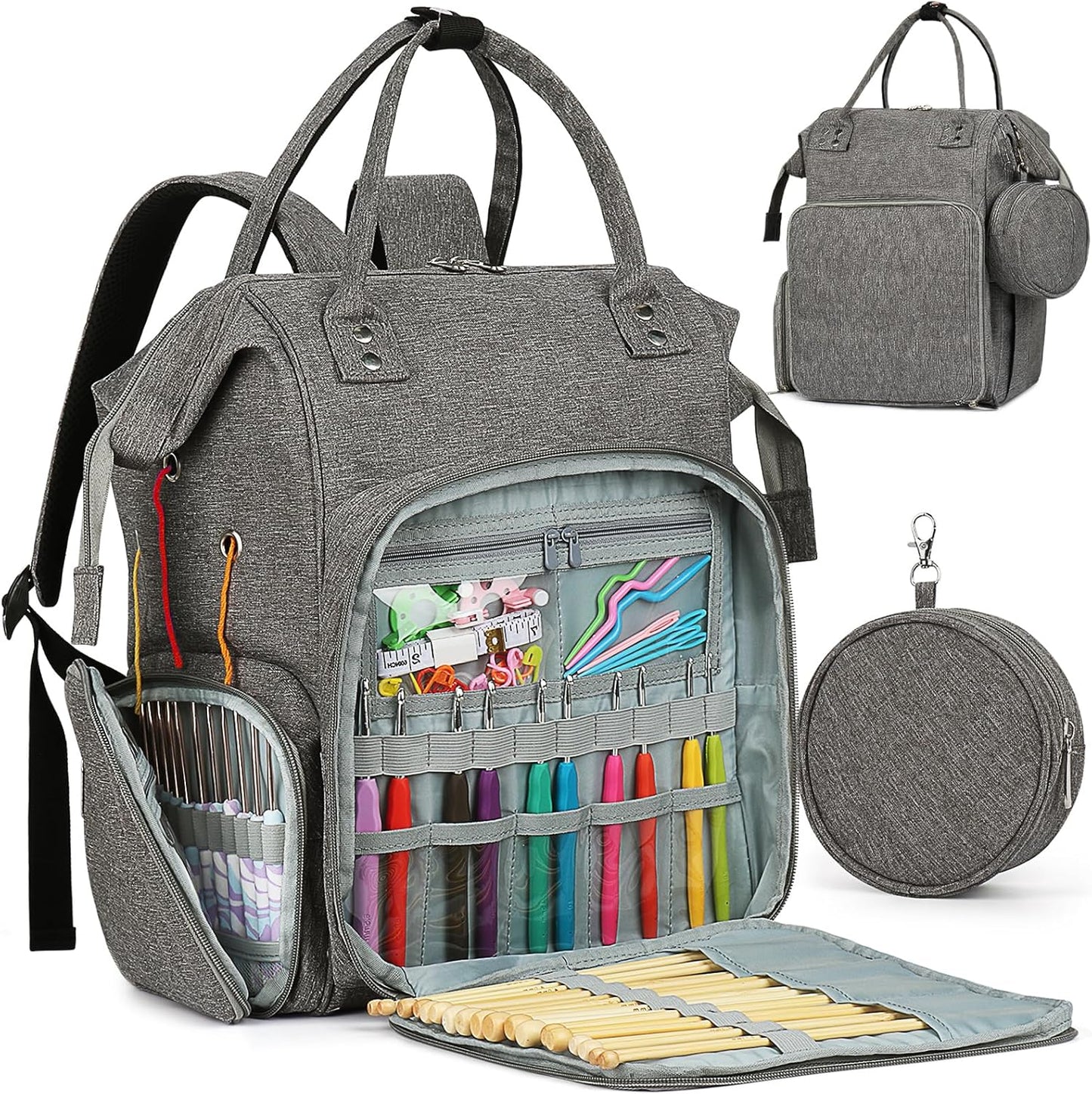 Coopay Huge Crochet Bag for Travel Knitting and Yarn Storage
