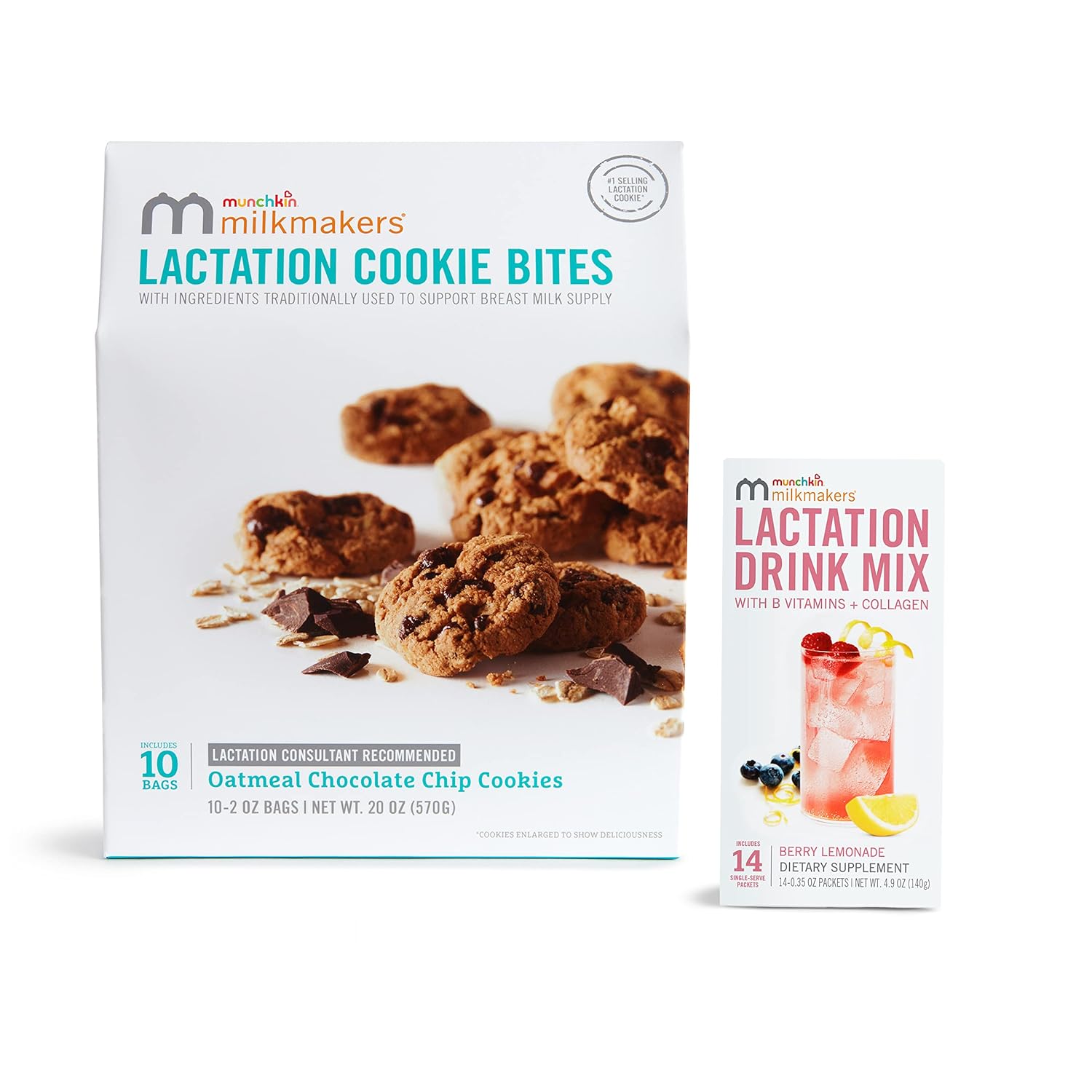 Munchkin Milkmakers Lactation Cookie Bites and Drink Mix Set