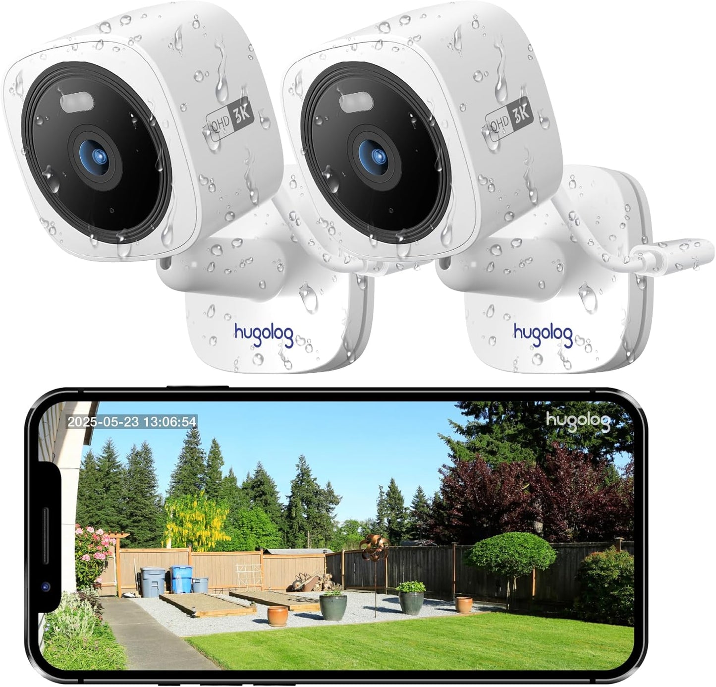 Hugolog 3K 5MP Outdoor Indoor Security Cameras for Home Safety