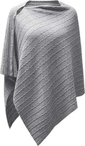 PULI Women's Versatile Knitted Shawl Poncho Sweater - Lightweight