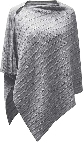PULI Women's Versatile Knitted Shawls Scarf Poncho Sweater Wrap