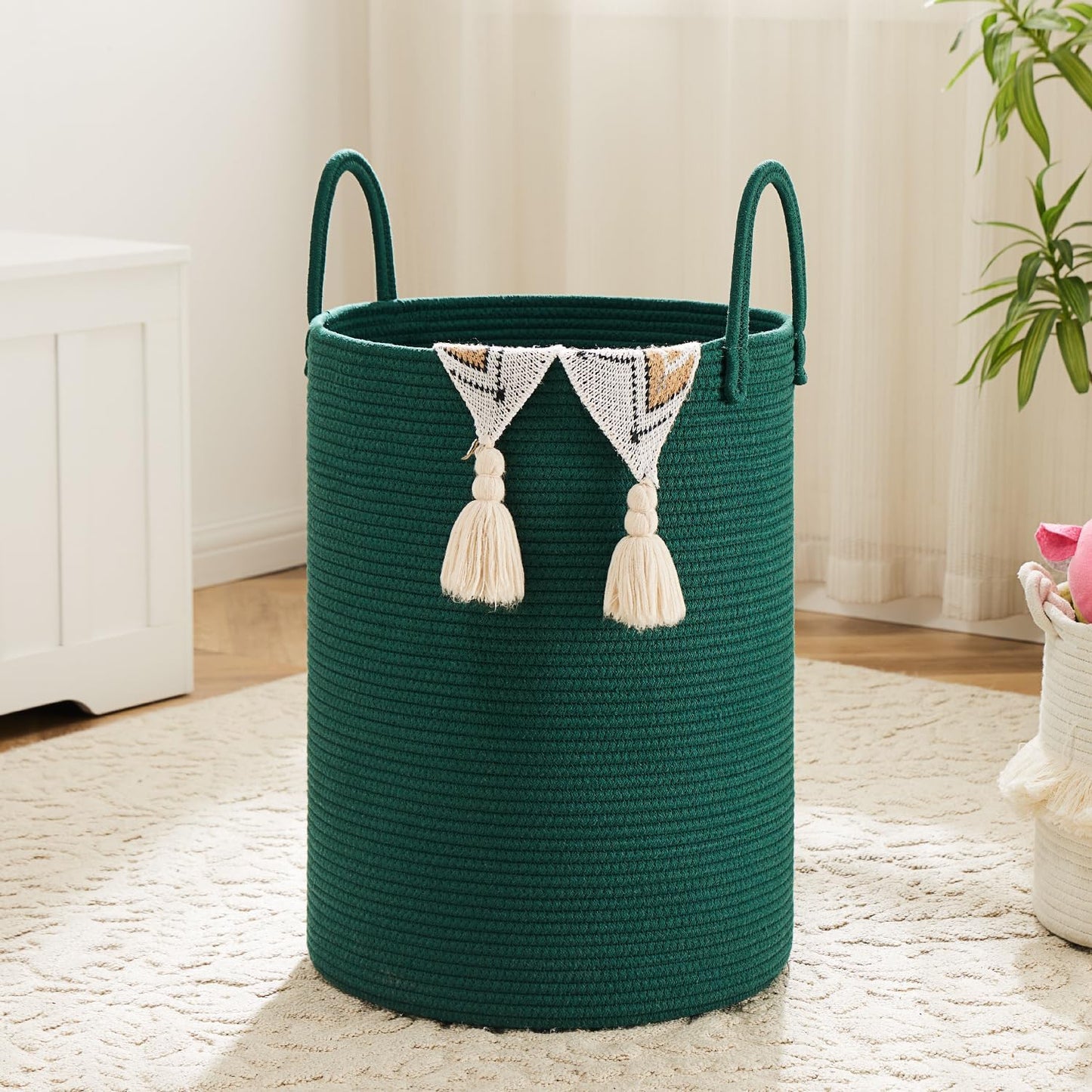 Woven Cotton Rope Laundry Hamper for Stylish Home Storage