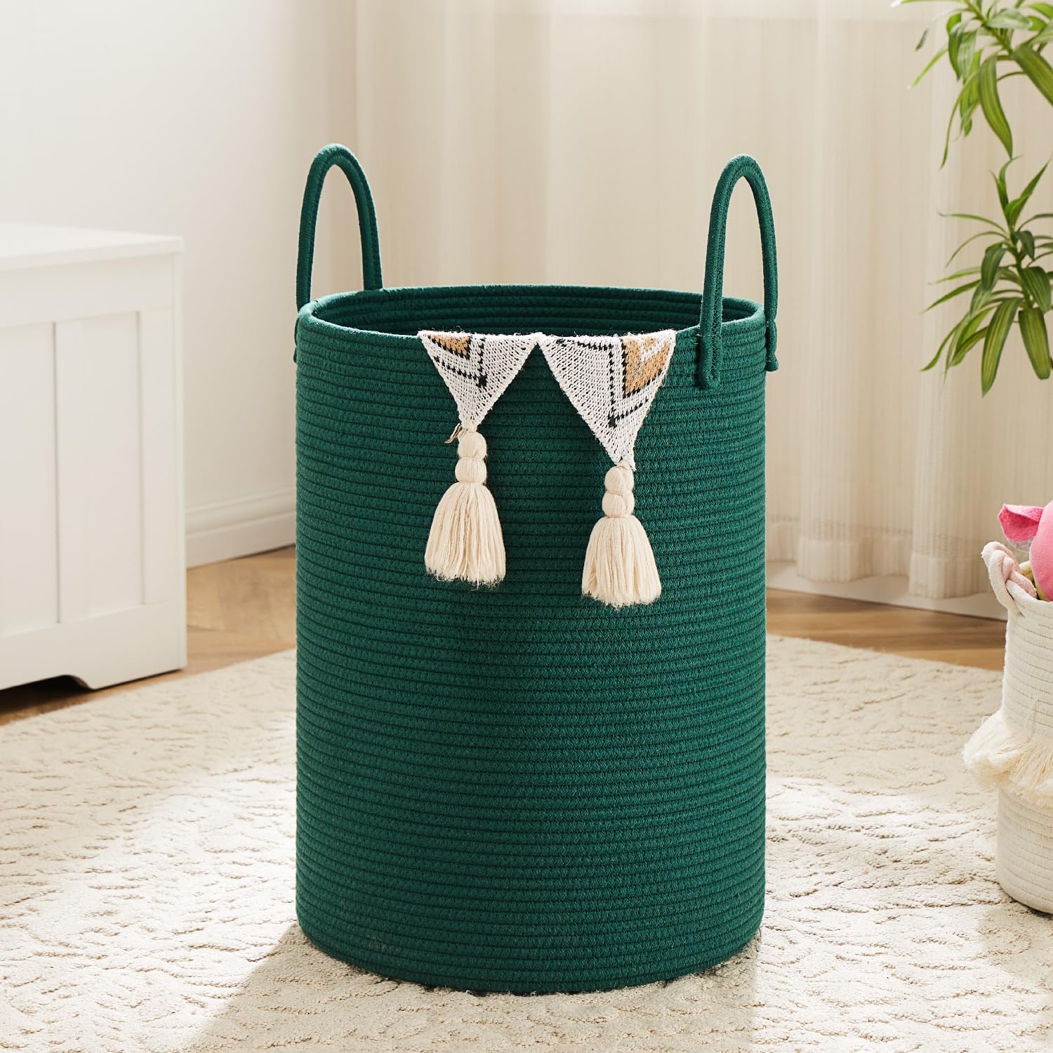 Woven Cotton Rope Laundry Hamper for Stylish Home Storage
