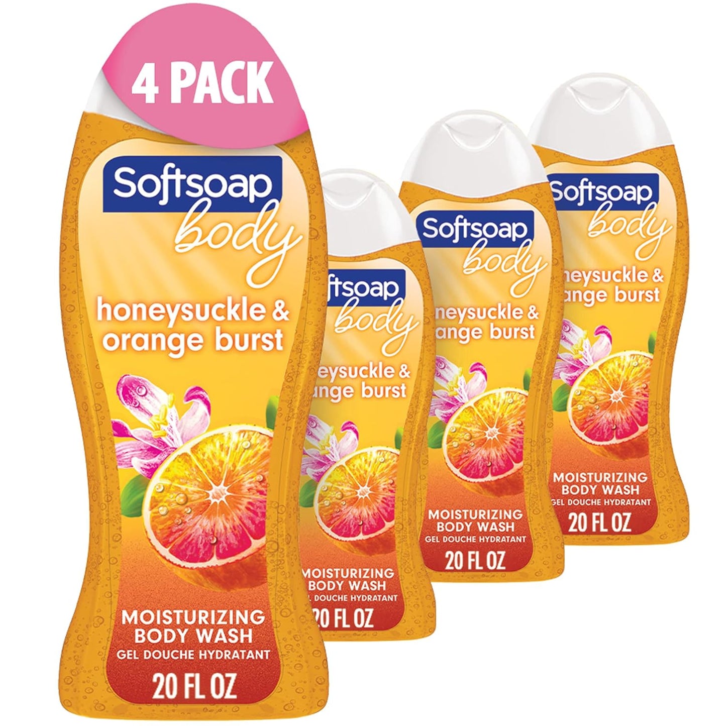 Softsoap Body Wash Honeysuckle & Orange Burst 4 Pack