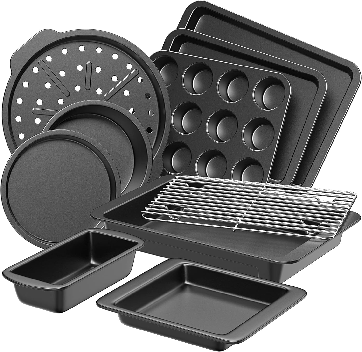 HONGBAKE Bakeware Sets - 10 Piece Nonstick Oven Pan Set