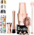 Barillio Rose Gold Boston Shaker Set - 9-Pc Stainless Steel Bar Kit