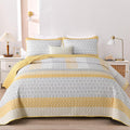 WONGS BEDDING Yellow Quilt Full Size Bohemian Stripe - All-Season