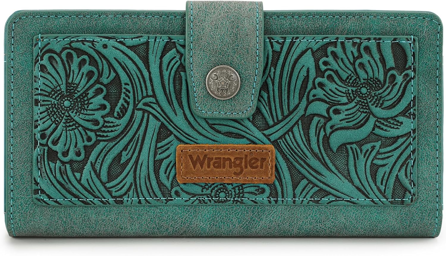 Montana West Wrangler Tooling Flower Wallet for Women Bifold