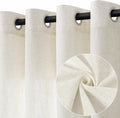 Natural Cream Linen Curtains 102 in Length 2 Panels - Light Filtering