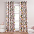 Topfinel Pink Curtains 102 in Long Hummingbird Floral Drapes - Pretty
