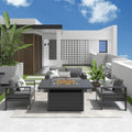 Solaste Outdoor Aluminum Patio Furniture Set with Fire Pit Table