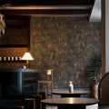 Peel and Stick Metallic Concrete Wallpaper Black Gold - Modern Wall