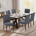 Upholstered Parsons Dining Chairs Set of 6 - Modern Fabric Seats