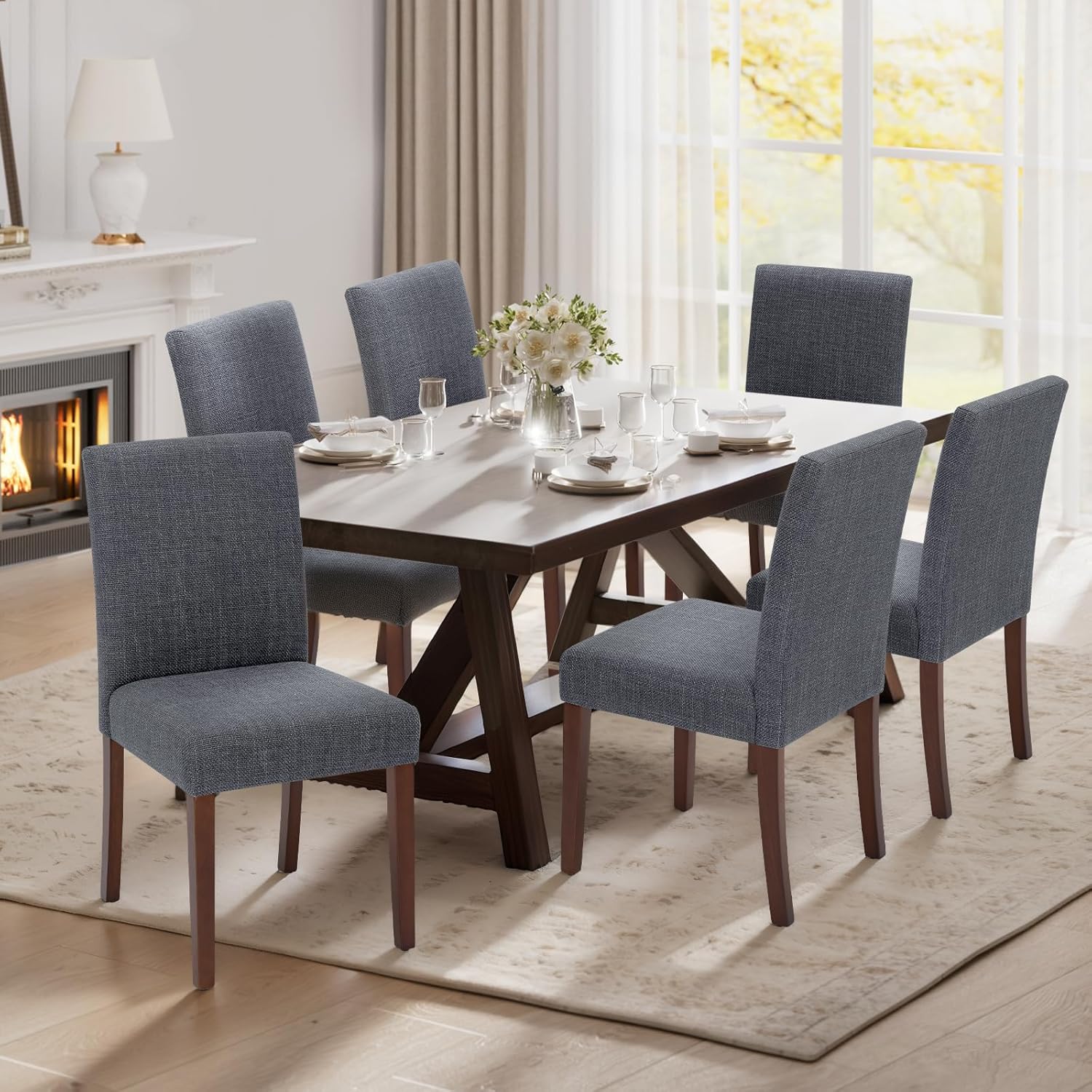 Upholstered Parsons Dining Chairs Set of 6 for Modern Spaces