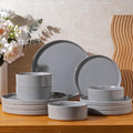 AmorArc Ceramic Dinnerware Set for 4 - Speckled Stoneware 12-Pc
