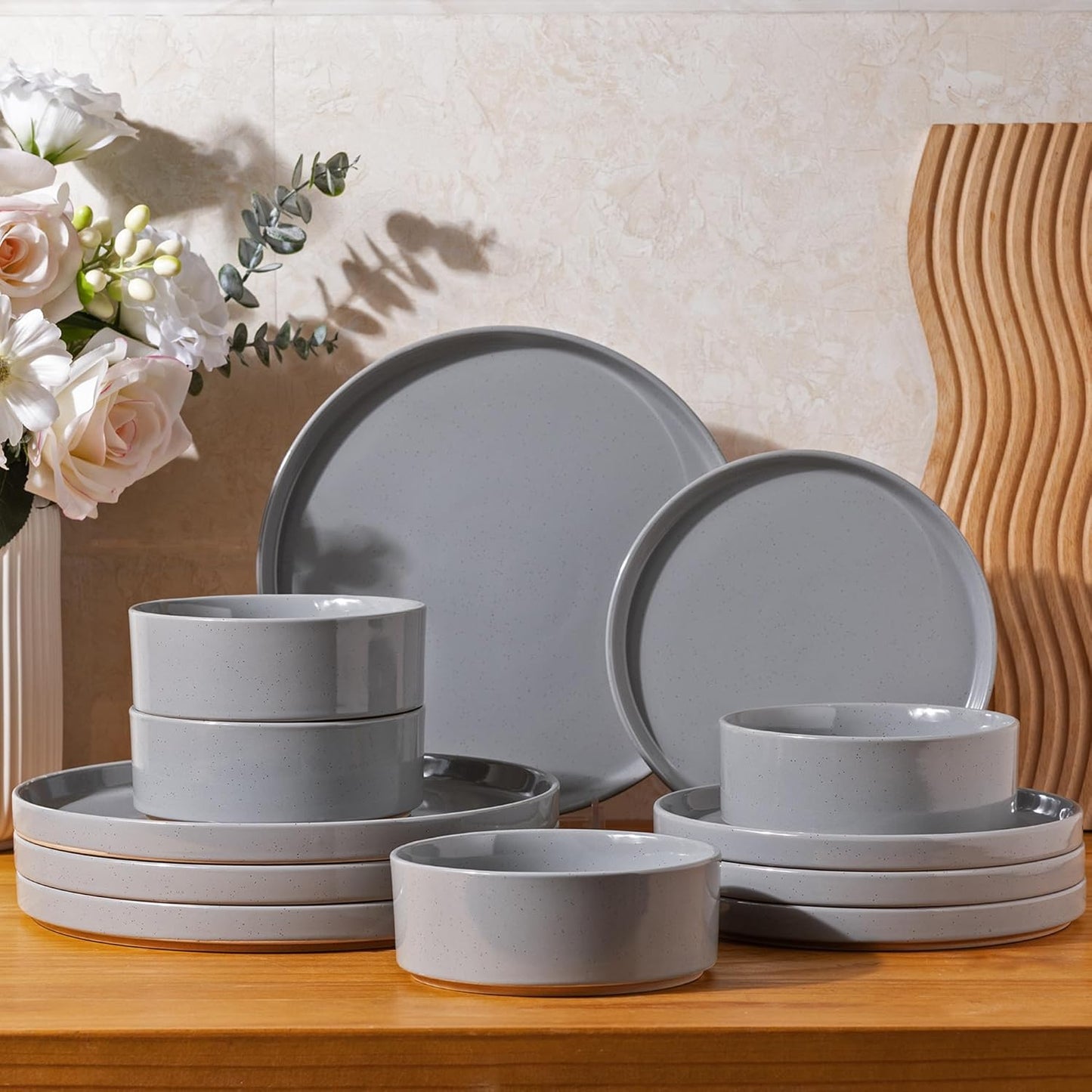 AmorArc Ceramic Dinnerware Set for 4 - Stylish & Durable Dishes