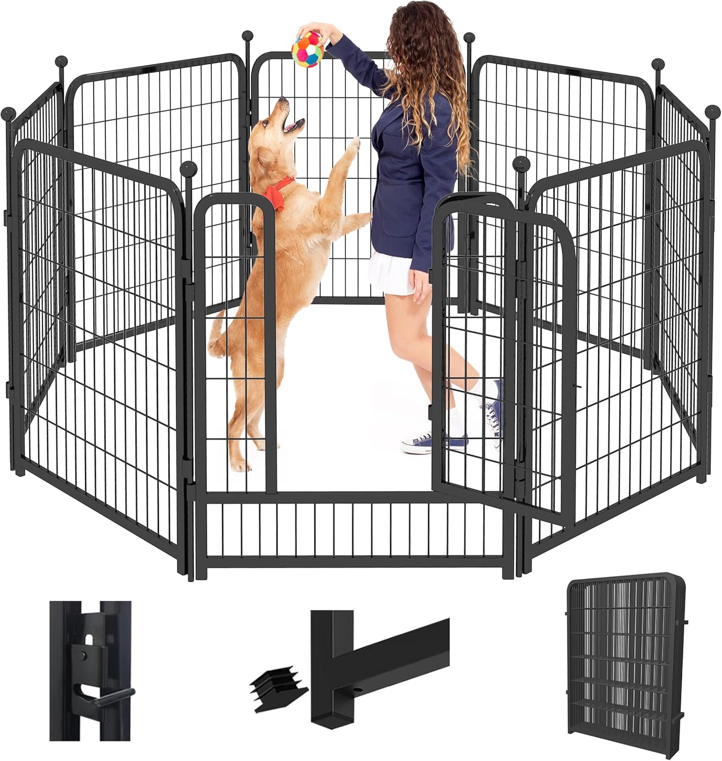 Dog Playpen 40 inch Heavy Duty Pet Fence for Indoor Outdoor Use