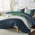 Comforter Set King Size Blue Striped Patchwork Comforter - Soft