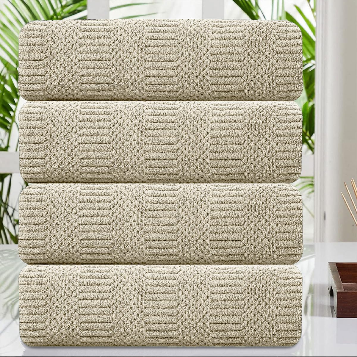 4 Pcs Large Bath Towel Set for Ultimate Comfort and Absorbency