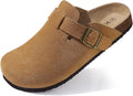KIDMI Women's Genuine Suede Clogs Cork Footbed Sandals (Style 5NJ8)