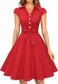 Wedtrend Women's 1950s Retro Rockabilly Dress - Classic Audrey Hepburn