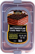 CasaWare 9 x 13 x 2-inch Covered Cake Pan with Wide Handles