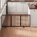 Brown 18-55ft Wide Dog Gate - Freestanding Bamboo Pet Gate