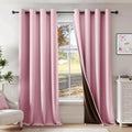 Beauoop Pink 100% Blackout Curtains 96 in 2 Panels - Total Room