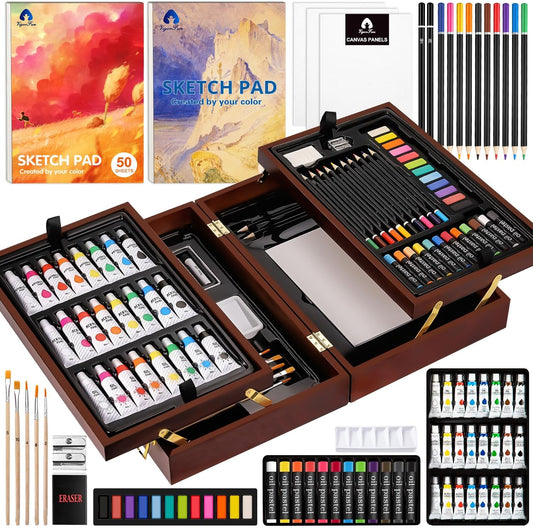 VigorFun Deluxe Wooden Art Set for Creative Drawing and Painting