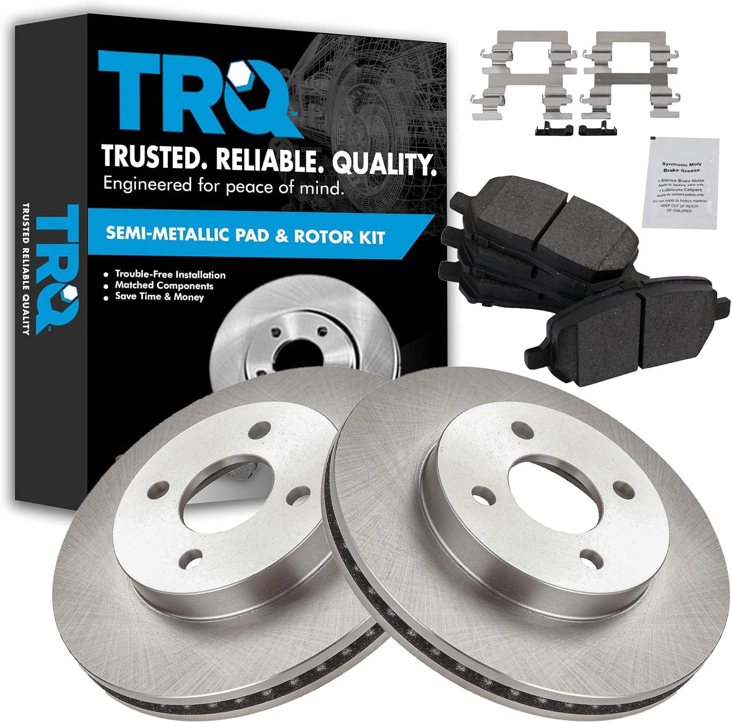 TRQ Front Brake Pad & Rotor Kit for Chevrolet Cobalt & More