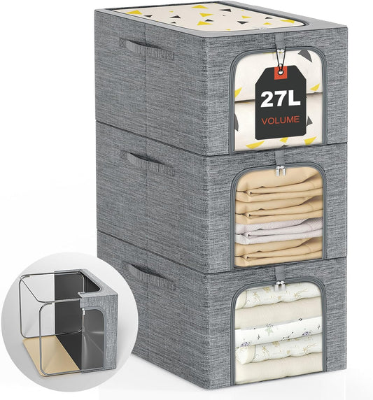 GoMaihe Clothes Storage Bins: Stackable Organizer for Closet