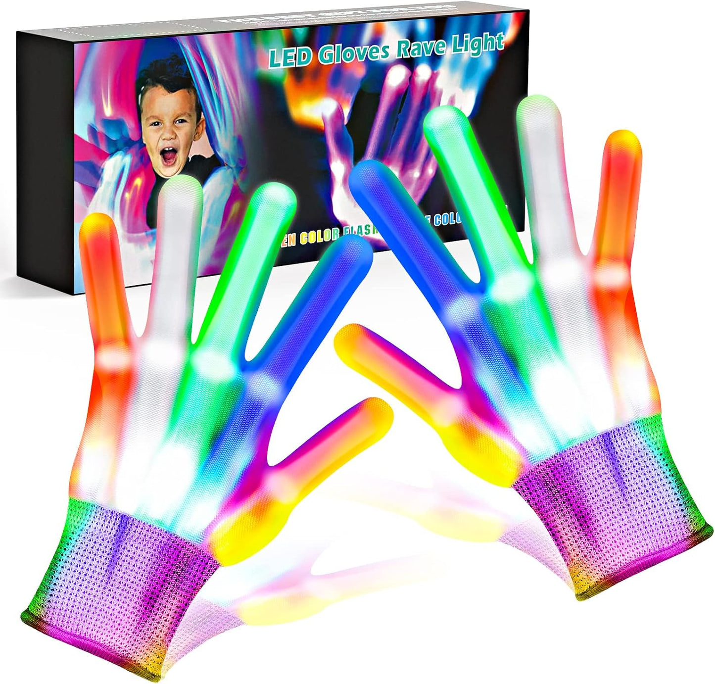 Light Up LED Gloves for Boys | 6 Flash Modes!