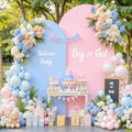Pink Blue Arch Backdrop Cover Set for Gender Reveal Events
