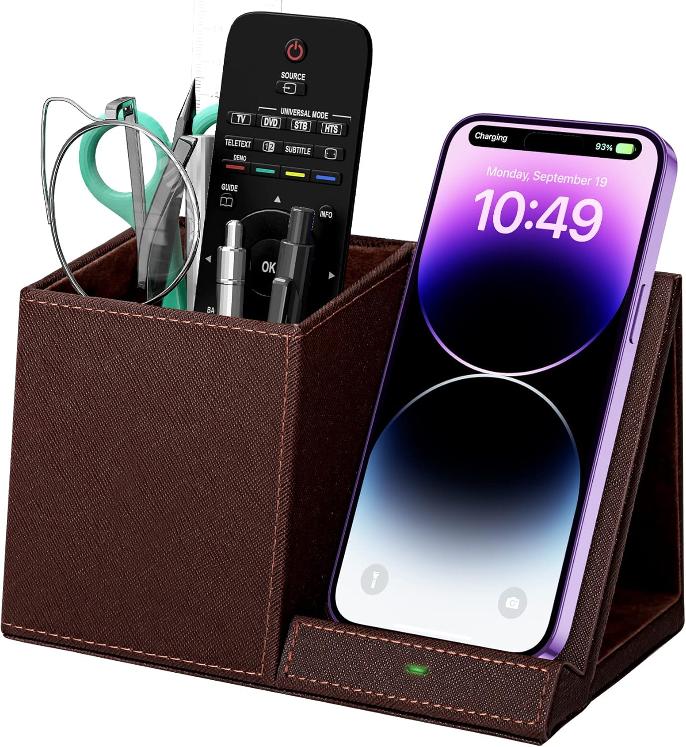 Multi-Functional Desk Supplies Organizer with Wireless Charger