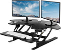 VIVO 43 Electric Corner Desk Converter - Height Adjustable + USB Port