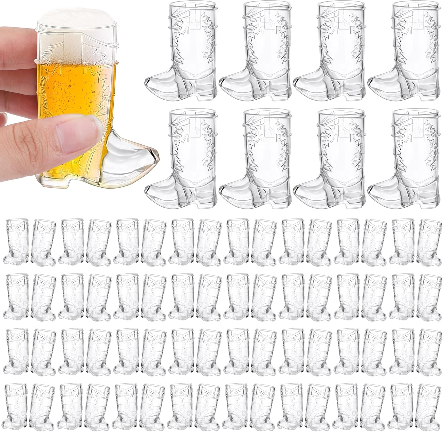 Durony 72 Mini Cowboy Boot Shot Glasses for Parties and Weddings