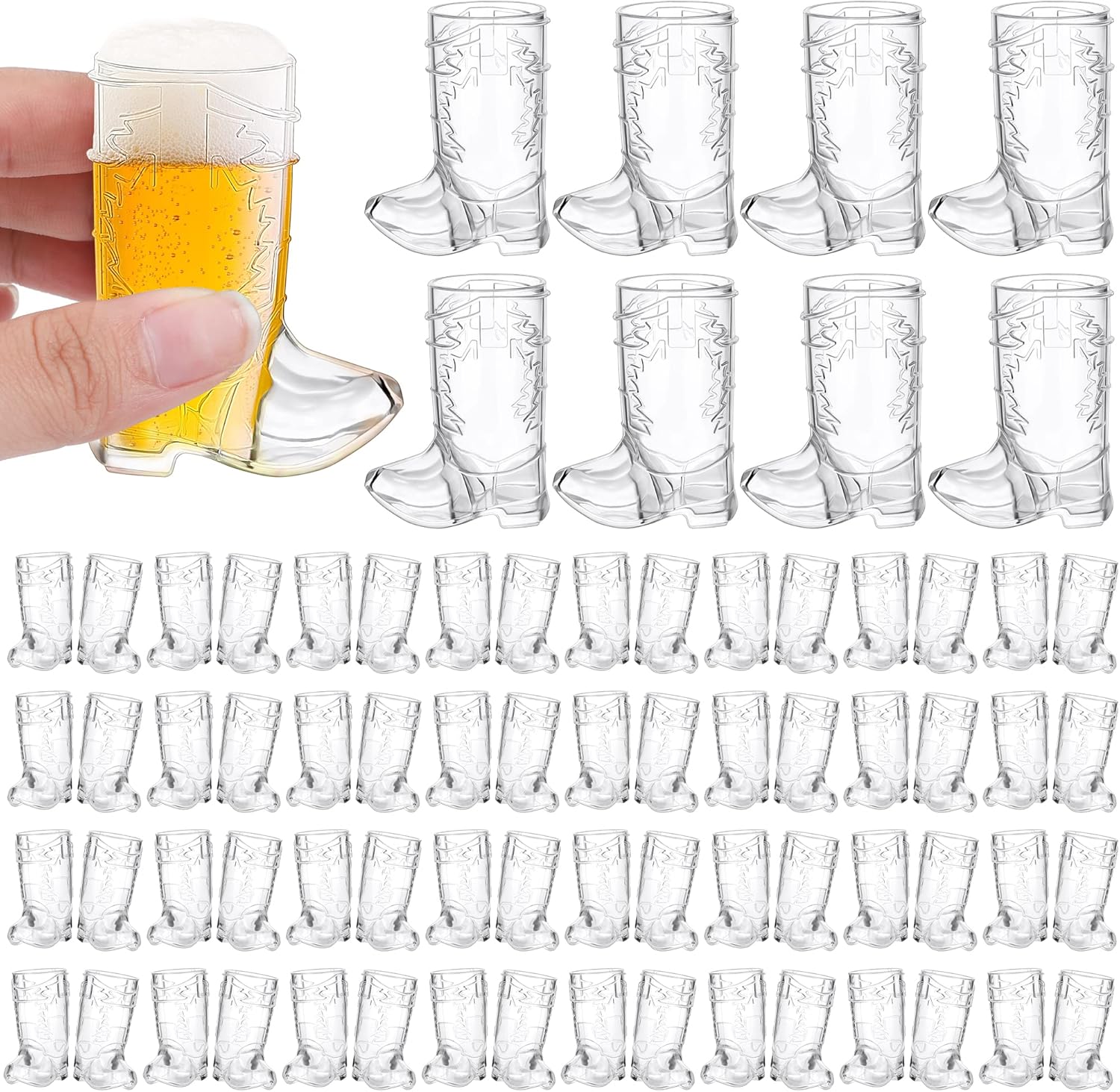 Durony 72 Mini Cowboy Boot Shot Glasses for Parties and Weddings