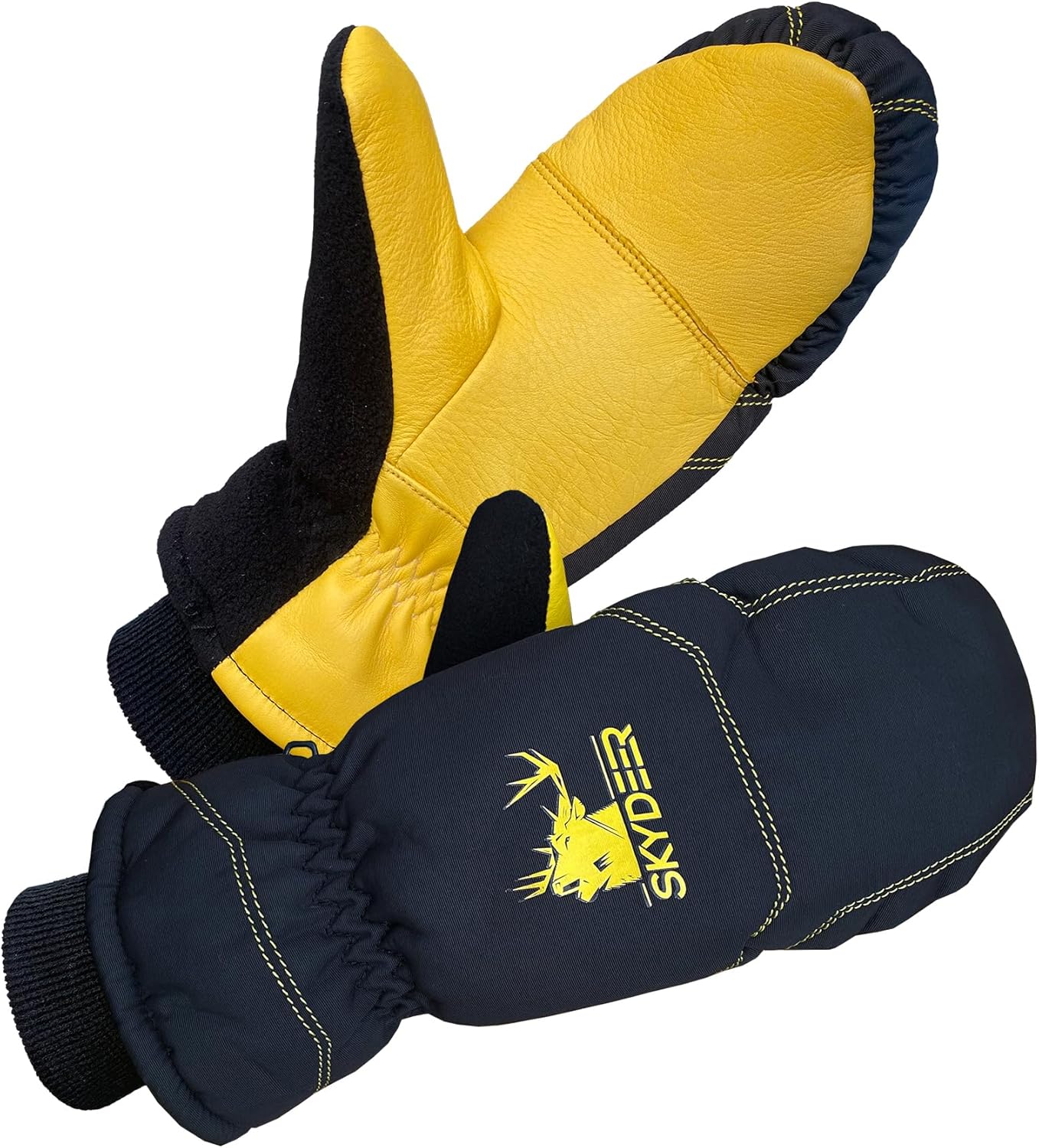 Ultra Warm Ski Mittens - Deerskin Leather, 3M Insulated