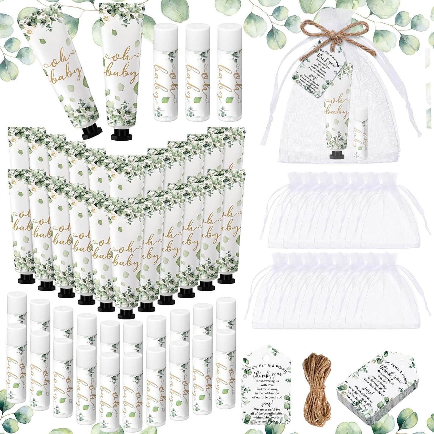 48 Sets Baby Shower Gifts Hand Cream Lip Balm Party Favors
