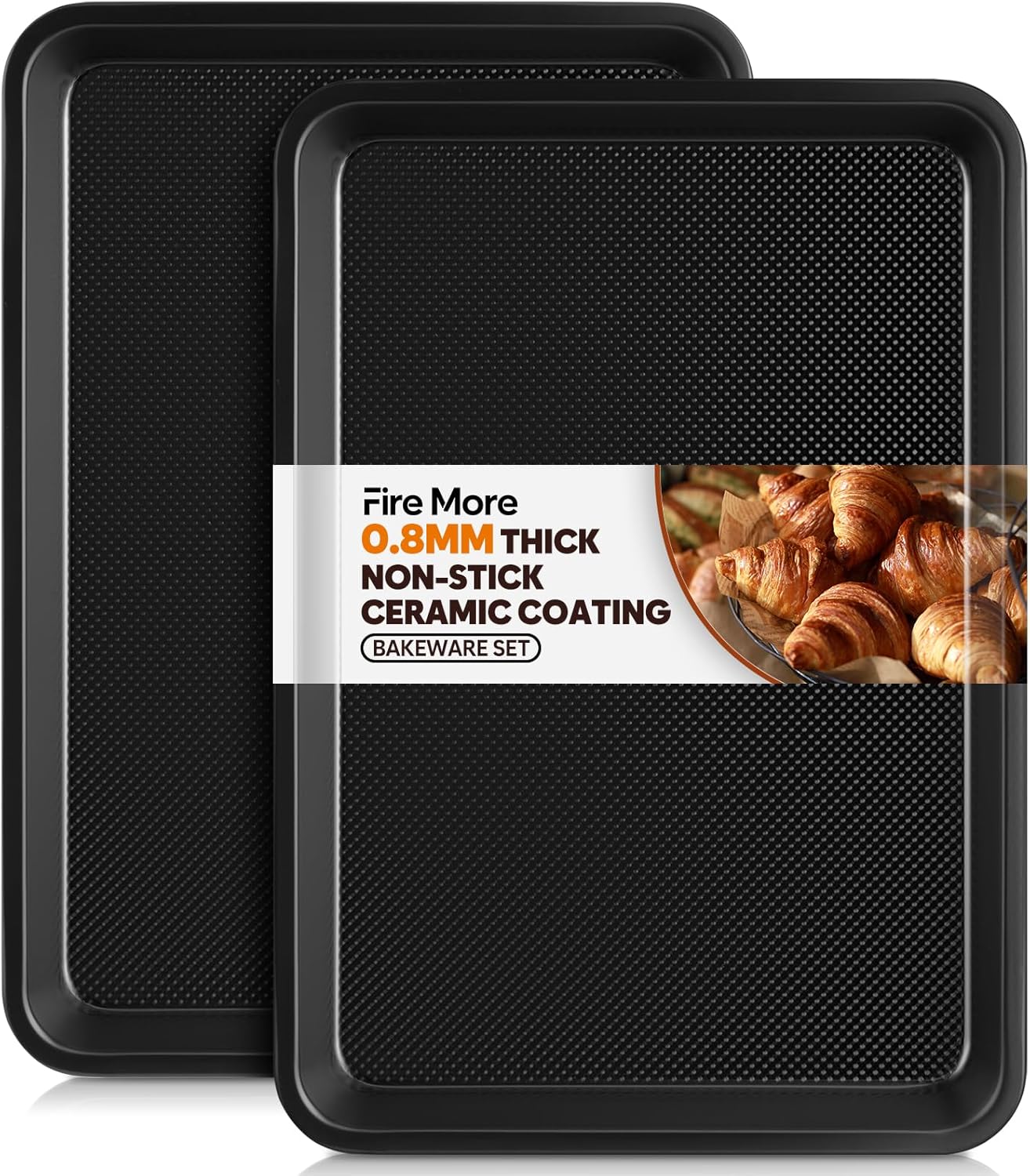 2 Pack Cookie Sheets for Baking - Non Stick Baking Trays Set