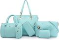 2E-youth Designer Purses and Handbags 6pc Set - Versatile Light Blue