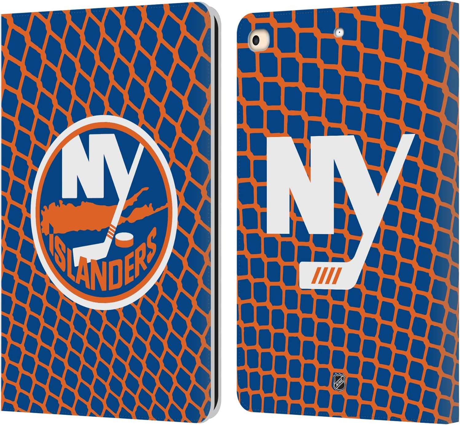 NHL Net Pattern New York Islanders Leather Wallet Case for iPad